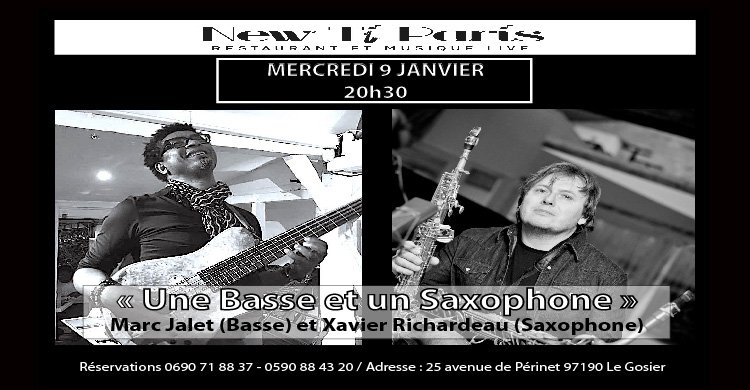 Une basse et un saxophone
